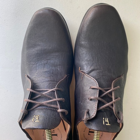 Think! Stone Lace Up Oxford Espresso Brown Goat Leather Comfort Mens EU41 US 8 - Picture 4 of 15